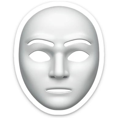 blank white masculine mask sticker