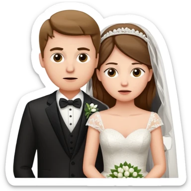 confused newlywed couple sticker