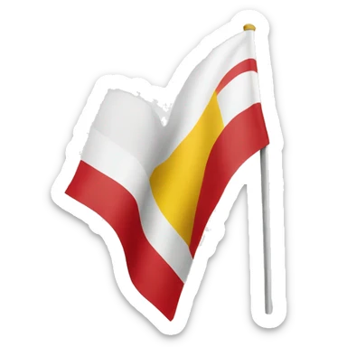 A flag that goes white, red and yellow sticker