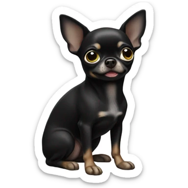 Black Chihuahua pooping sticker