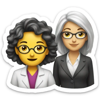 woman professor and girl wearing academia h sticker