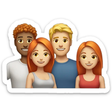 Couple with a red haired guy and a blonde girl sticker