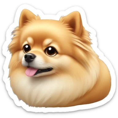 Pomeranian dog nap  sticker