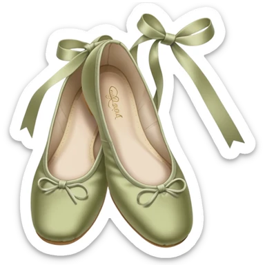 Pale olive ballet shoes sticker