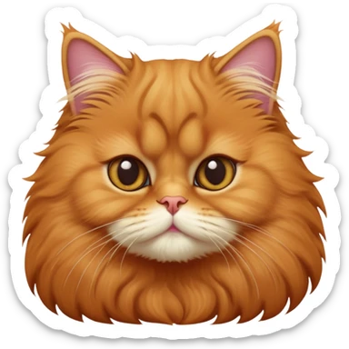cinematic-adorable-big-eyed-fluffy-solid ginger-persian-cat-portrait-emoji,-head-tilted-playfully-with-a-sweet-expression,-fluffy-solid ginger-fur,-simplified-yet-irresistibly-cute-features-with-large,-expression, no white fur sticker