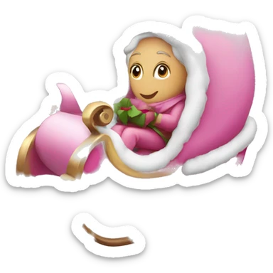 Pink sleigh  sticker