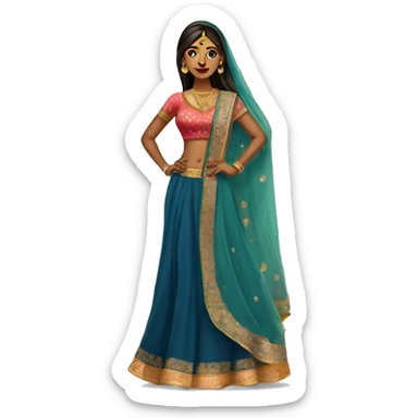 Desi girl with lehenga sticker