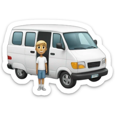 Kids in a white van sticker