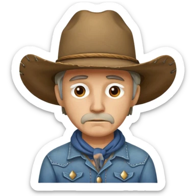 Sad cowboy sticker