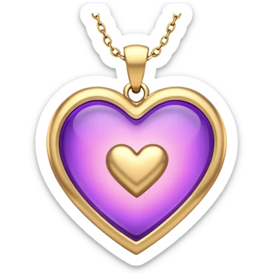 A very beautiful and aesthetic pink and gold heart pendant with a little I love you engraved on it. The style would be iOS. It has a purple glow around it. And it would look otherworldly and etherial. sticker