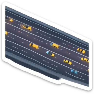 highway atnight no cars sticker