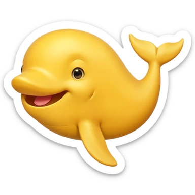 Yellow whale, same as the existing whale emoji but with yellow coloring. sticker