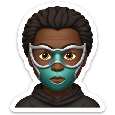 African American mafia with a mask sticker