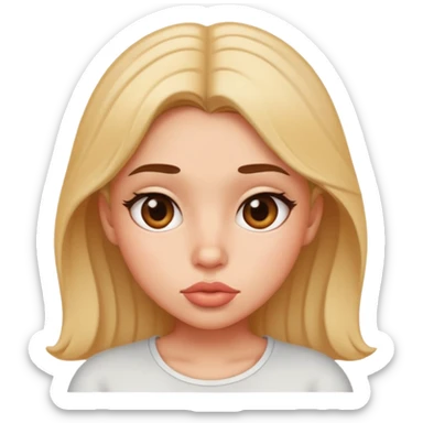 girl with a bump on he top lip sticker