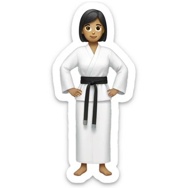woman wearing a white belt dobok sticker