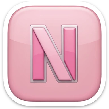 Netflix aesthetic "N" logo in pastel pink sticker