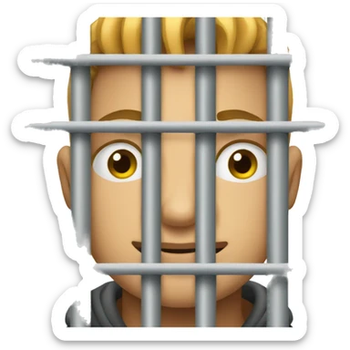 thief ios emoji behind jail bars sticker