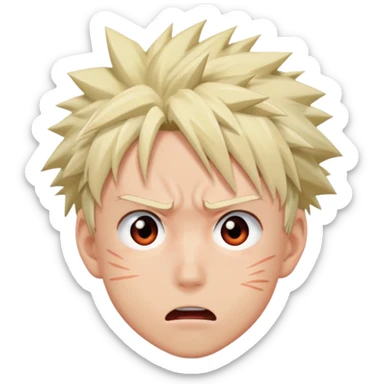 Katsuki Bakugo with a confused face sticker