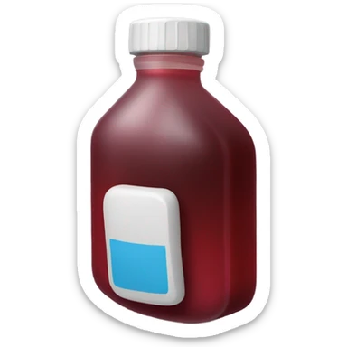 infusion bag with dark red liquid  sticker