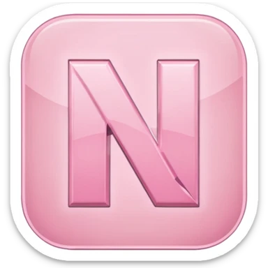 Netflix aesthetic "N" logo in pastel pink sticker