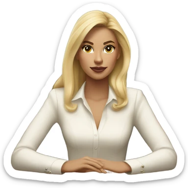 Blonde Ralph lauren women working at desk sticker