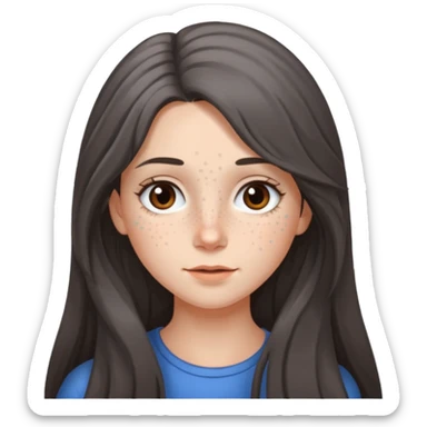 brunette girl long hair with gray hairs sticker