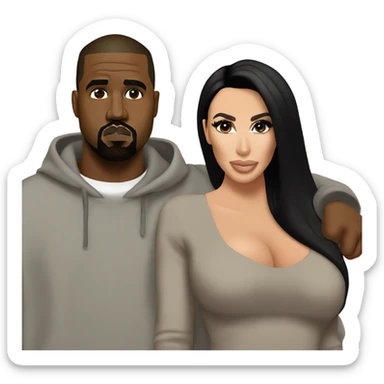 Kanye West and Kim Kardashian ￼ sticker