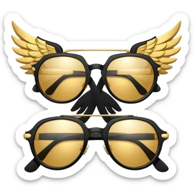 fancy hipster sunglasses with wings sticker
