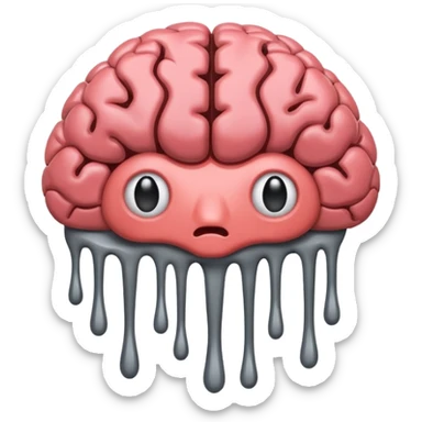 melting brain sticker