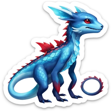 Colorful Dark Shiny Exotic Salandit-Aurorus-Glaceon-Fakémon-hybrid-creature (full body)  sticker