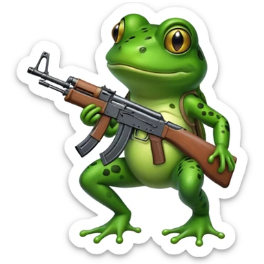 A frog with a ak47 sticker