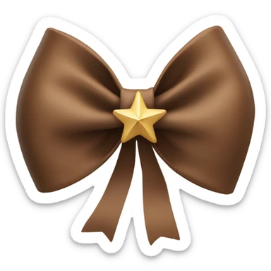 brown bow with beige star sticker