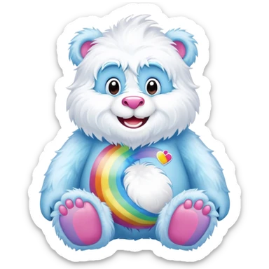  rainbow care bear  yeti sticker