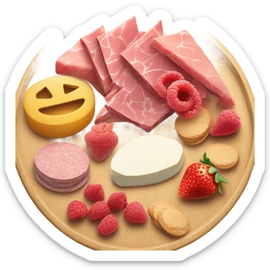 Pink Charcuterie board on a wooden platter  sticker