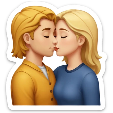 Couple kissing golden hour sticker