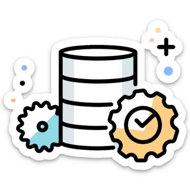 database storage with data symbols sticker