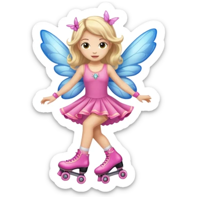 fairy on roller skates sticker