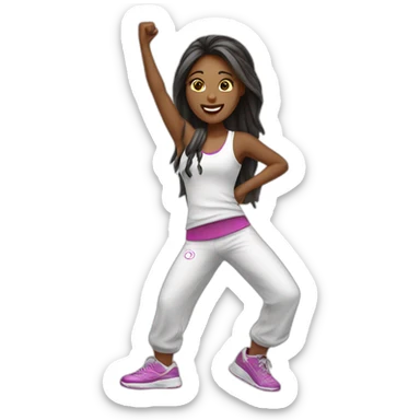 white zumba girl sticker