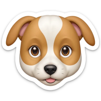 a white beagle x maltese x chi dog the size of a kelpie with light brown ears and a light brown patch on one eye sticker