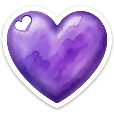 purple heart with a watercolor effect sticker