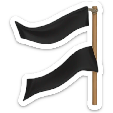 White flag with black head and white bandana sticker