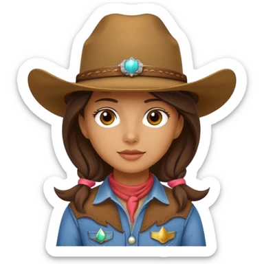 girl cowboy no hat sticker