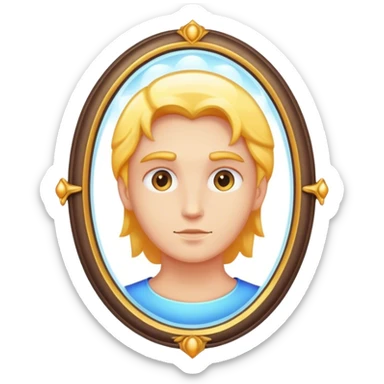 magic mirror reflecting a bright person light sticker