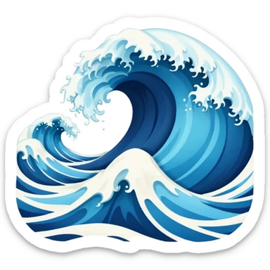 create realistic sea waves  sticker