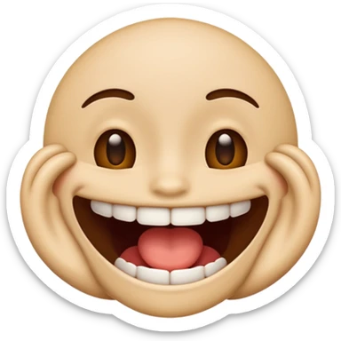 Make emoji who look like he has full mouth  sticker