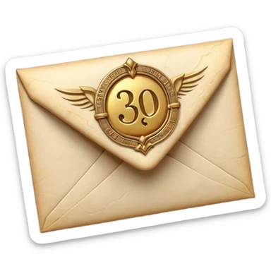 “3D emoji of a magical envelope, Harry Potter style, Hogwarts letter, fantasy magic, soft glow, cinematic lighting, high detail” sticker