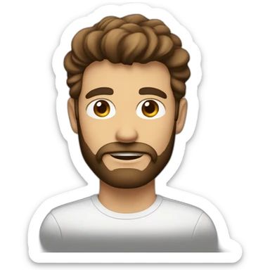 hombre con barba blanca y pelo castaño sticker