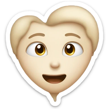 milky heart without a face an ordinary heart sticker