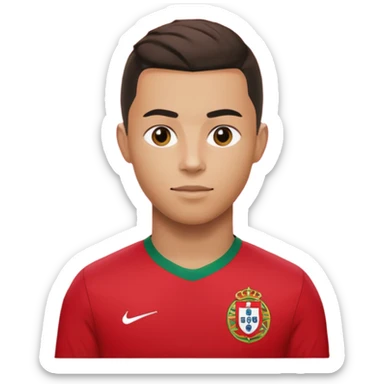 red Portugal football shirt with Ronaldo on the back sticker