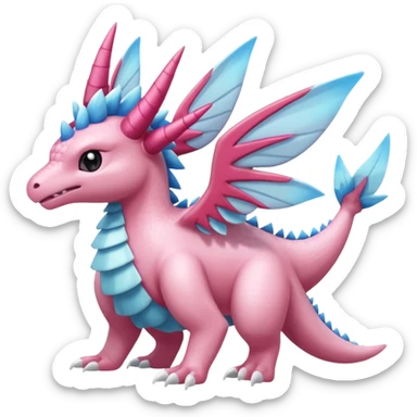 Finned scaly furry maned Diancie-Palkia-Amaura-Aurorus-Salamence-aesthetic-fusion sticker